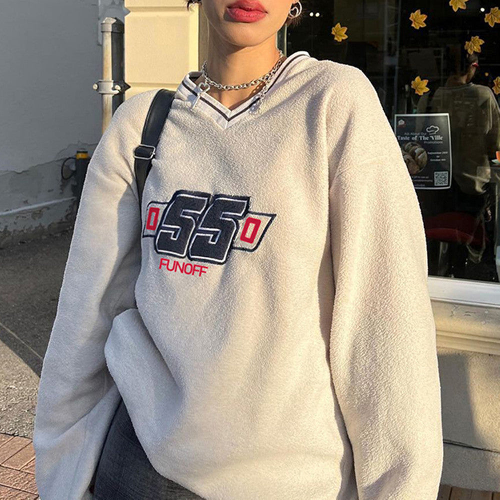 Preppy V Neck Pullover Sweater